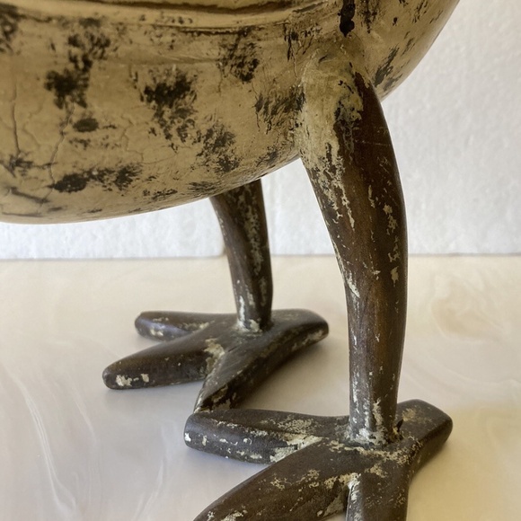 Vintage Smith & Hawken Carved Teak Wood Hen w/eggs FOLK ART French Farm Country - Picture 4 of 13